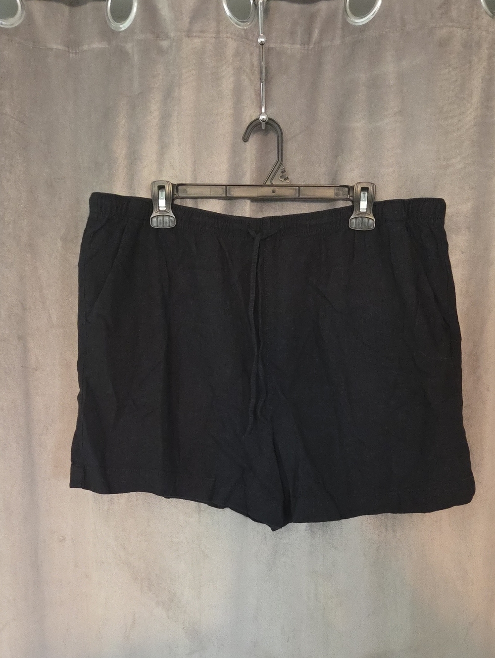 Ricki's XL 18% LINEN Black Drawstring Athletic Shorts